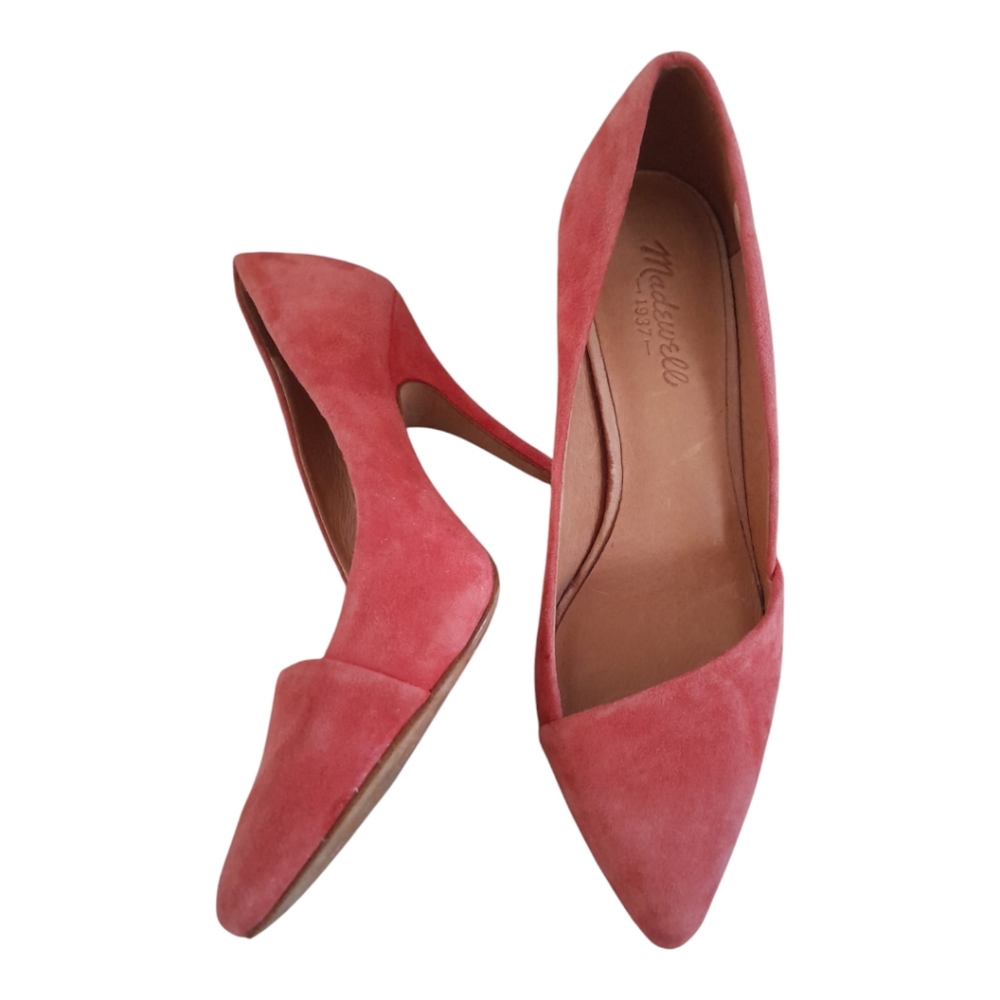 Madewell Mira Suede Red Pumps Heels size 9
